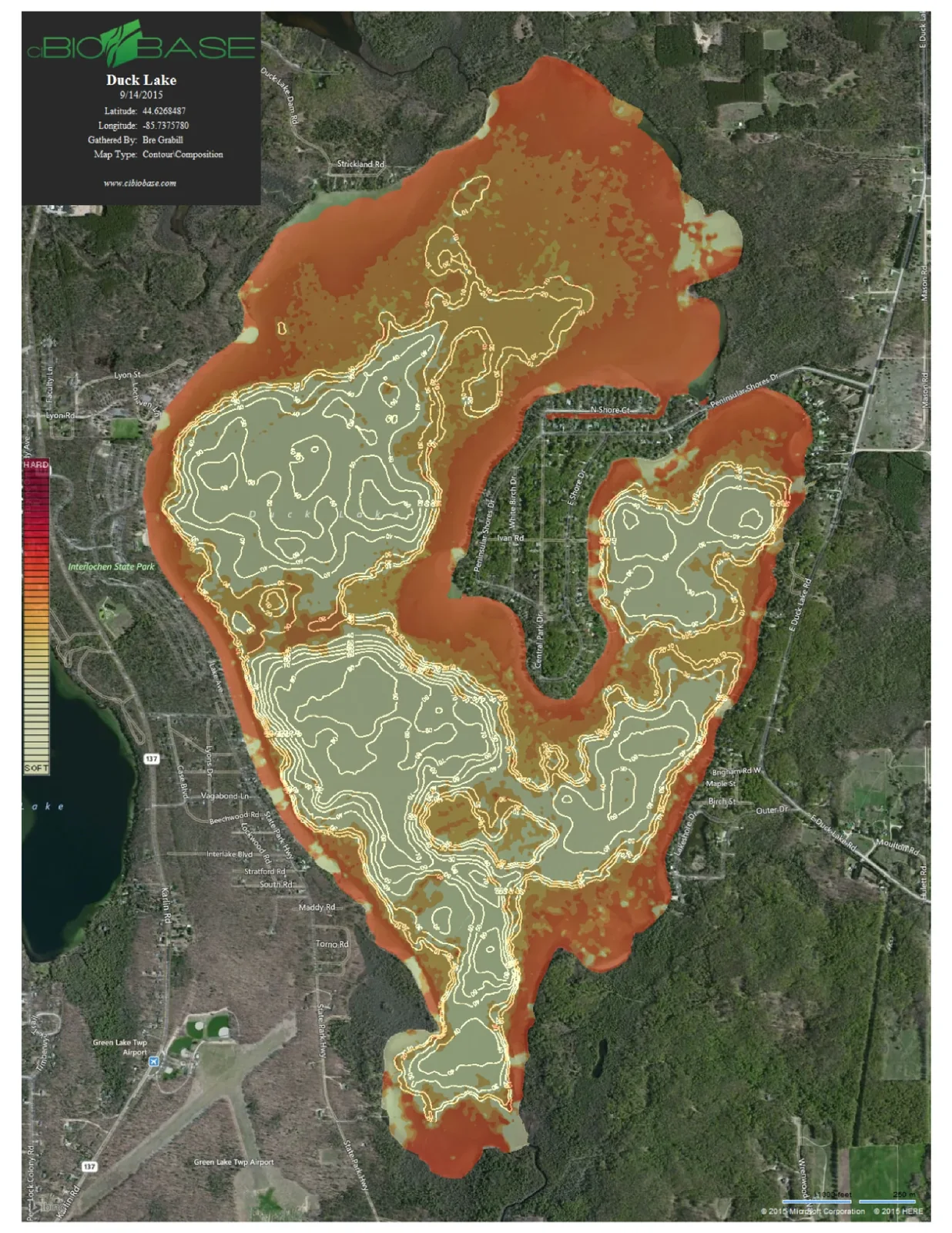 Original cBioBase Duck Lake bottom-composition map dated September 14, 2015